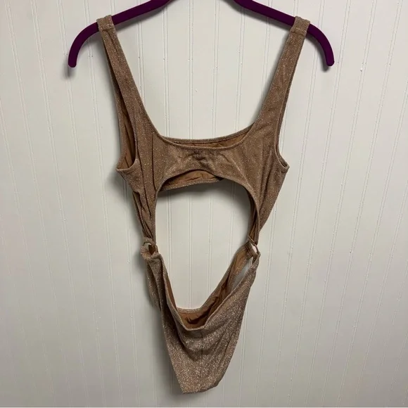 Skims Woman’s Metallic Sienna Cutout Onepiece Swimsuit Large - Picture 6 of 10